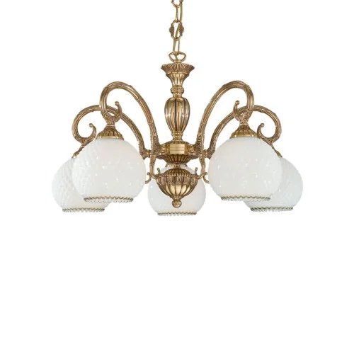 Люстра подвесная  L 8500/5 Reccagni Angelo белая на 5 ламп, основание золотое в стиле классический  фото 3